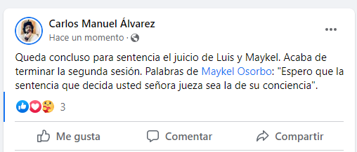 Concluso Para Sentencia Juicio De Luis Manuel Otero Y Maykel Osorbo